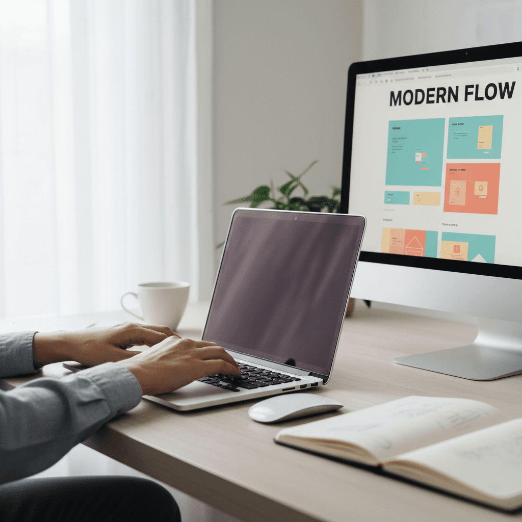 Webdesigner arbeitet an einer mobiloptimierten Website